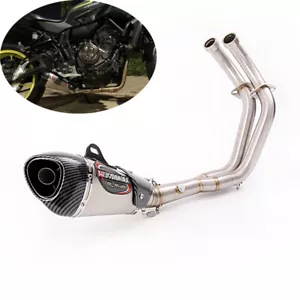 For Yamaha MT-07 FZ07 FJ07 XSR700 Exhaust System Header Link Pipe Muffler Escape - Picture 1 of 8