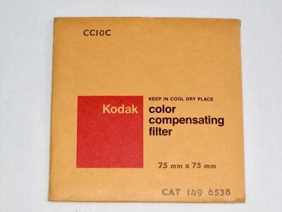 Kodak CC10C Color Compensating Filter, 75mm x 75mm, Gelatin Wratten Filter, NOS - Image 1 of 2