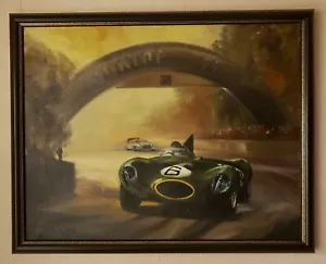 DION PEARS PAINTING 24 Hours of LE MANS 1955 JAGUAR TYPE D 70th Race Anniversary - Picture 1 of 5