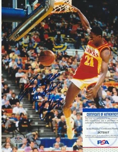DOMINIQUE WILKINS ATLANTA HAWKS 85 SLAM DUNK CHAMP PSA AUTHENTICATED SIGNED 8x10 - Picture 1 of 1