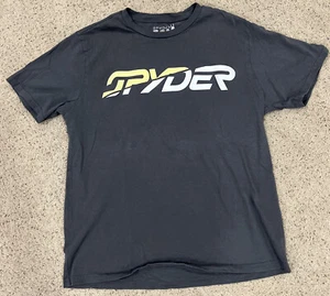 Spyder T-Shirt grau Baumwolle doppelt genäht Größe L - erhöhter Schriftzug - Bild 1 von 6