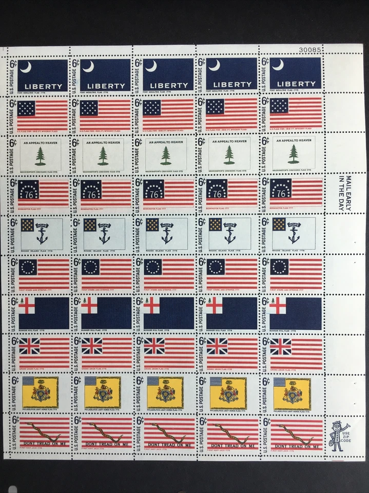 1968 sheet, Historic Flags Sc # 1345-54 upper pane - Image 1 of 1