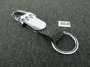 368) Schlüsselanhänger mit Rochenleder Band, Karabinerhaken und Schlüsselring - Bild 1 von 7