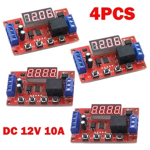 4Pcs DC12V 10A Adjustable Time Delay Relay Module LED Digital Control Switch NEW - Picture 1 of 14
