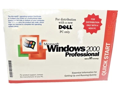 NEW SEALED Microsoft Windows 2000 Professional Pro Reinstallation W2K+SP2 Dell - Image 1 of 2