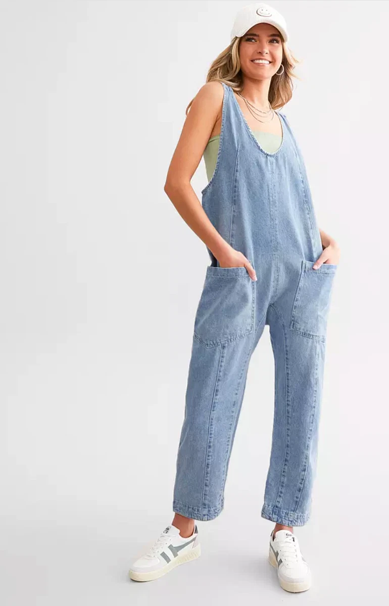 サロペット・オーバーオール・オールインワン MEDI GRUNGE DENIM WIDE ROMPERS MEDI GRUNGE DENIM WIDE ROMPERS