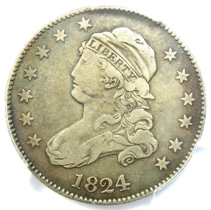 1824/2 Capped Bust Quarter 25C Coin - Certified PCGS VF Details - Rare Date! - Picture 1 of 4