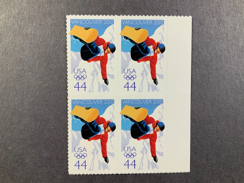 US Olympic Winter Games Vancouver 44c Stamp Block of 4 Scott #4436 - Image 1 of 1