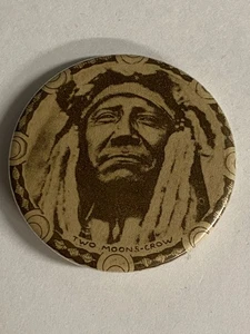 Vintage Northern Cheyenne War Chief Two Moons Crow 1.5" Button Little Big Horn - Picture 1 of 2