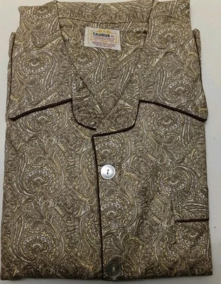 Vintage/NEW PAJAMAS Mens L/XL Permanent Press Paisley Brown Pjs Lounge SLEEPWEAR - Image 1 of 4