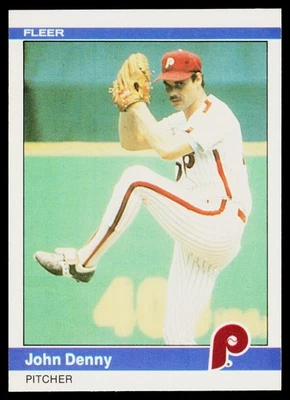 1984 Fleer #27 John Denny - EX - Image 1 of 2