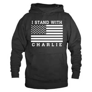 I Stand with Charlie Kirk True Patriot Memorial US Flag Pullover Hoodie - Bild 1 von 10