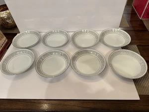 8 Impetial China By W Dalton Silver & White Whitney 5671 Soup Bowl 7.6" Diameter - Picture 1 of 5