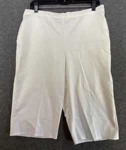 Pantalón capri Alfred Dunner blanco cómodo cintura elástica para mujer talla 14P Petite - Imagen 1 de 10