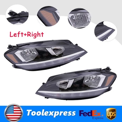 For 2018-2020 Volkswagen Golf & GTI Halogen Headlight Lamp Left Right 2pcs Pair - Image 1 of 4
