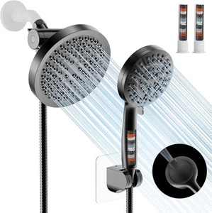 Filtered Shower Head with Handheld Spray Combo,High Pressure Rain Black - Picture 1 of 7