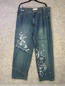 VTG Johnny Blaze 97 Jeans Men's Size 40 Denim Blue Stitched Style Hip Hop Baggy - Picture 1 of 10