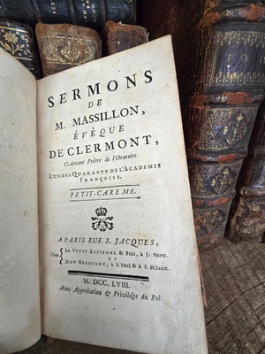 Old Book 1758 - Sermons by M. Massillon, Bishop of Clermont — The Little Lent - Image 1 of 4