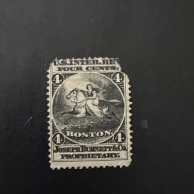 #RS46-Joseph Burnett US Revenue Match & Medicine Private Die Used Damaged - Image 1 of 2