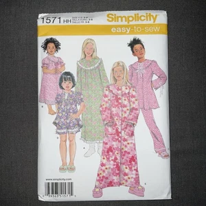 Simplicity Muster 1571 Kinder Nachthemd, Morgenmantel & langer oder kurzer Schlafanzug Gr. 3-6 - Bild 1 von 4