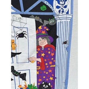 Cranston Glow in the Dark Halloween Door Cover Decor Witch Black Cat 54x59 - Picture 1 of 8