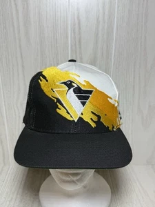 Pittsburgh Penguins Hat Cap Snapback Logo Athletic Splash Vintage 90s Wool Blend - Picture 1 of 9