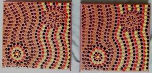#AB1222. ABORIGINAL ART BY ANGELA BLAKENEY WITH CERTIFICATE OF AUTHENTICITY - Picture 1 of 2