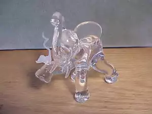 BEAUTIFUL HAND-BLOWN CRYSTAL CIRCUS ELEPHANT DUMBO FIGURINE W MOUSE ON HIS FOOT - Picture 1 of 7