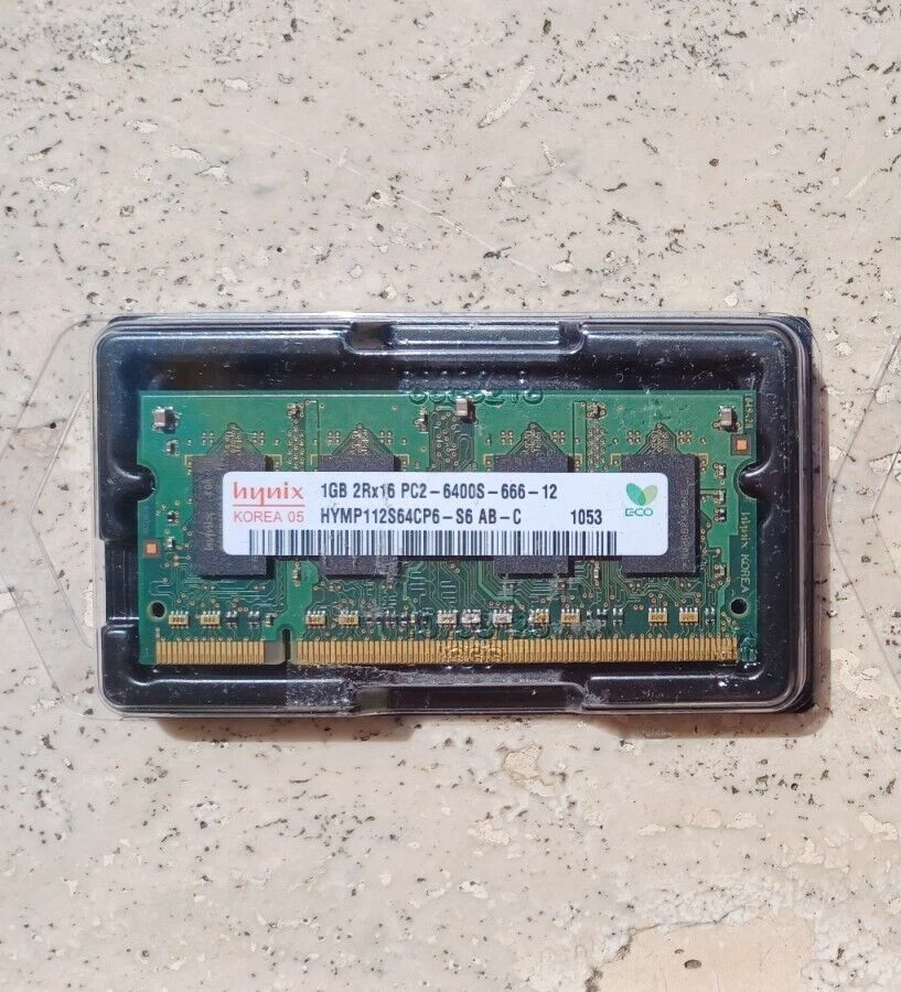 DDR2 PC2-6400 1GB Hynix SODIMM memory module - Immagine 1 di 1
