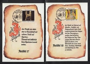US ) 2 beautiful Maximum Card UN Vienna 1991 - for human rights - Picture 1 of 1