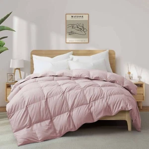 Oversize Down Feather Comforter Lightweight Soft Cozy, King or Queen Bed Blanket - Picture 1 of 10