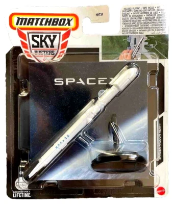 Matchbox Space X Falcon Heavy Rakete HHT44 + Ständer Modell Spielzeug Elon Musk - Bild 1 von 4