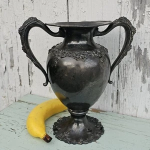 Antike E. G. Webster & Son NY versilberte Hollowwear verzierte liebevolle Tasse mit Beschädigung - Bild 1 von 24