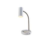 Simplee Adesso Shayne LED Desk Lamp 17.5" White/Brushed Steel (SL4926-02)