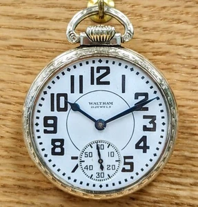 Reloj Bolsillo Waltham Riverside 1940 Ferrocarril 16s 21 Joyas Grado No. 1621 Adj. - Imagen 1 de 14
