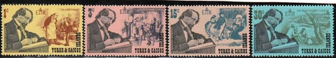 Turks & Caicos Stamps 1970 SC# 205-208 Dickens & Oliver Twist Scene ' Cover