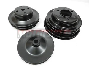 Kit de polea de dirección asistida bomba de agua negra Big Block Chevy bomba larga - Imagen 1 de 4