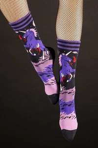Evil AF Unicorn Unisex M/L Size 5-13 Crew Socks Foot Clothes Scary Fashion New - Picture 1 of 3