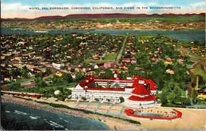 Postkarte Hotel Del Coronado Coronado Kalifornien Leinen unbesendet - Bild 1 von 3
