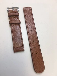 Vintage braunes Leder Uhrenarmband British Hand Made 50er Jahre genähtes Ende 16 mm N.O.S. - Bild 1 von 9