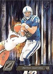PEYTON MANNING ~ 2005 Zenith Football Black 'N Blue Silver Insert Card #BB18  - Image 1 of 2