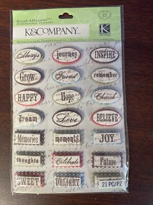 Word Title 3D Stickers K & Company Grand Moments New - Image 1 of 4