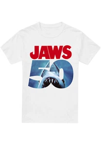 Jaws 50Th Poster Logo Unisex T Shirt S-5XL, White - Picture 1 of 5