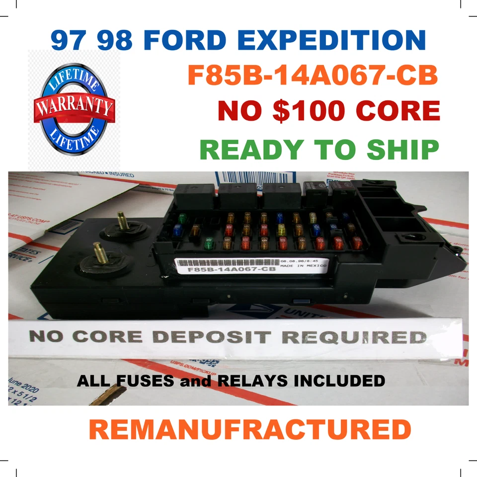 ✔ RECONSTRUIDO ✔ F85B-14A067-CB 1997 1998 FORD EXPEDITION interior cabina caja de fusibles * Foto 1 de 4