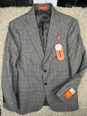 NUEVO CON ETIQUETAS $425 Traje Tallia Mezcla Lana Talla 40R Cuadros Beige Forrado Pecho Único Hombres Foto 1 de 4