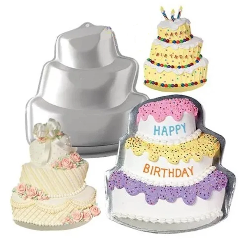 Wilton Topsy Turvy Form: Happy Birthday: Aluminium-Backform Mit 3 Schichten - Bild 1 von 4