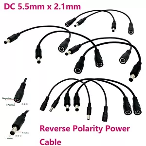 10x Reverse Polarity Power Cable DC 5.5mm x 2.1mm Keyboard Guitar Effect Pedals - Picture 1 of 15