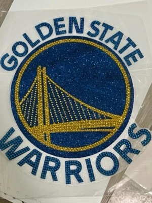 Golden State Warriors Rhinestone Bling Car Laptop iPad Wall LARGE Decal Sticker - Image 1 of 3