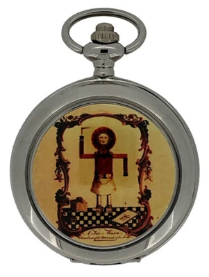 New Vintage Masonic Quartz Silver Case Pocket Watch and Chain Boxed - Image 1 of 3