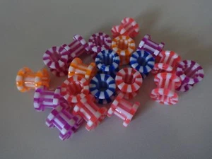 SET 20 NEON LOLLIPOP STRIPES CANDY Tunnel PLUG 8mm ACRYL ORANGE LILA PINK BLAU - Bild 1 von 1